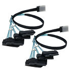 2pcs Mini Sas 36p Sff-8087 To 4 Sff-8482 Connectors With Sata Power Cable 0 5m