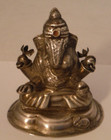 Antique Asian Hindu God Ganesh Sterling Silver Figurine 2 1 8  Signed 3-d Nice  