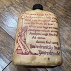 Vintage Leather Covered Glass Flask Drinking Barometer Vegas Nevada Boozy Hip 