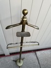 Vintage Gentlemens Solid Brass Valet Stand In Nice Condition