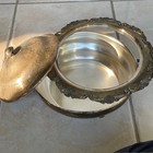 Vintage Silver Plated Footed Casserole Serving Dish With Lid - Unknown Maker