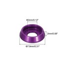 M3 Cone Cup Countersunk Washers 3mm 0 12  Aluminum For Screw Rc 20pcs purple 