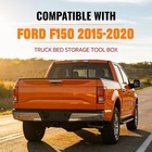 Lockable Truck Bed Tool Box Pair Driver Passenger Side F150 2015-2020 Black