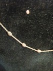 10 5-11 5  Italian Sterling Silver Ankle Bracelet W swirly Oval Beads  Italy 925