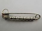 Sterling Silver Basket Charm Pin Charm Holder Bar Pin Beaded Vintage New Nice 