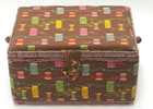 Singer Brown Fabric Notions Sewing Basket 07298 Handle Tray Sealed Sewing Kit