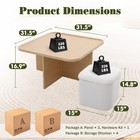 Square Coffee Table With 4 Storage Ottomans  Wood Coffee Table Set