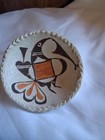 Vintage Native American Handcrafted   Decorated Small Dish signed Acoma N m 