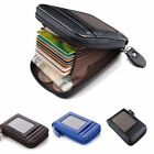 Women Wallet Credit Card Holder Genuine Leather Rfid Blocking Zipper Pocket Thin