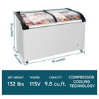 50 2   Curved Top Display Freezer Sliding Glass Lid Ice Cream Freezers With Led