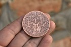Custom Copper Golf Ball Marker Worry Coin   Lone Wolf Stalking Prey Design 1 5 