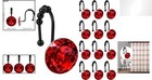 Stylish Rust Proof Shower Curtain Hooks With Diamond Crystal Bling - 12 Pieces