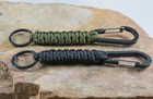Paracord Lanyard Keychain W  Carabiner Survival Tactical -2 Pack - Green   Black