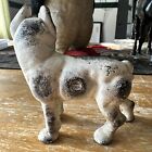 Vintage antique Cast Iron Metal Boston Terrier  French Bulldog Black white  Bank