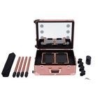 3 In1 Rolling Makeup Train Case Salon Cosmetic Trolley Organizer Box W led Light
