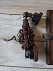Vintage 1980 s Genuine Western Electric Rotary Dial Wood Wall Telephone Untested
