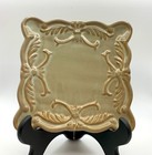 Square Candle Plate Trinket Dish California Pantry Classic Ceramic Beige 6 5 