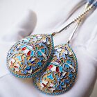 Antique Imperial Russian Solid Silver Spoons Cloisonne Enamel - V  Agafonov