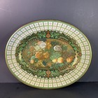 Vintage Daher Decorated Ware Floral Fruit Tin Oval Tray 13x10 In Made In England