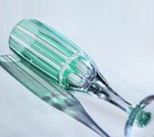 New Style Champagne Flute Glasses Hand Cut To Clear Crystal Glass 180ml Green