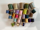 Lot 28 Wooden Spools Vintage Sewing Spools All With Thread 