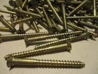 16-n o s  Solid Brass Wood Screws With The Flat Slotted Head  2 1 2  X  12 7 32 