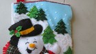 Christmas Stocking Felt  Hand Stitched  Bucilla Artic Joyride Finished