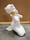 Mcm Vintage Anthony Freeman Gold White Bisque Mermaid Figurine Rare