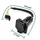 Flat 4 Pin To 7 Way Blade Rv Trailer Plug Adapter Tow Truck Light Wire Connector