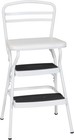 Retro Counter Chair step Stool With Lift-up Seat Multi-purpose White