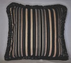 Black Gold Geometric Chenille Fringed Throw Pillow For Living Room Sofa Or Couch