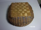 Early Ash Splint Wood Northeast Woodland Basket With Indigo Dye 1800 s