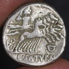 Roma Head Denarius Ancient Roman Republic Silver Coin 104bc Saturninus Saturn