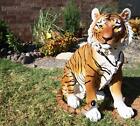 Ebros 20 tall Orange Bengal Tiger Raja Sitting On Guard Decorative Garden Statue
