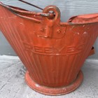 Vintage Reeves Galvanized Steel Scuttle Coal Ash Bucket With Handle
