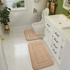 Lochas Bathroom Rug Set Beige  Soft Bath Rug Set 2 Piece  Toilet Mat U-shaped   