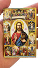 Orthodox Byzantine Magnetic Jesus Icon With Bible Scenes  9x6 Cm -handmade-