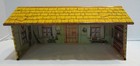 Marx Fort Apache Playset Vintage Tin Litho Log Cabin Building Crooked Horseshoe