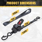 Retractable Ratchet Straps 1in X 12ft 2pk -1500lb Break Strength 