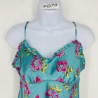 Vintage Victoria   s Secret Angels Floral Slip Dress Aqua Pink Ruffle M Nightgown
