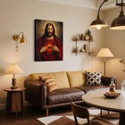 Framed Jesus Sacred Heart Canvas Wall Art Religious Poster Print Catholic Pai   