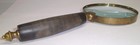 Vintage Magnifying Glass  4 Inch Diameter 10 Inches Tall Brass   Horn Handle