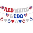 Red White   I Do Banner 4th Of July Bachelorette Party Decorations For Man 