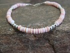 Native American Sterling Silver   Pink Conch Bracelet By Joe