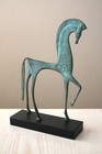     mid Century Bronze Etruscan Horse Sculpture  Vtg Weinberg 60 s Decor Art    