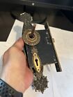 Antique Arts Craft Victorian Norwalk Marquise Brass Entry Door Knob Plates Lock