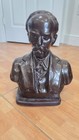 Jose Marti Bronze Statue Bust Art Crispin Herrera 1941 Historic 18 Inches Tall