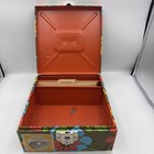 Vintage 1970s Flower Power Metal Storage Box Mod W Key Retro Hippie Decor 9x9x4   