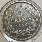 France 1834 W Silver Five 5 Francs Vf   Xf Condition Coin Louis Philippe I