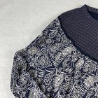 Hinge Top Womens Xxl Blue White Floral Viscose Long Sleeve Loose Peasant Boho